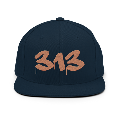 Detroit '313' Vintage Snapback (Tag Font) | Copper