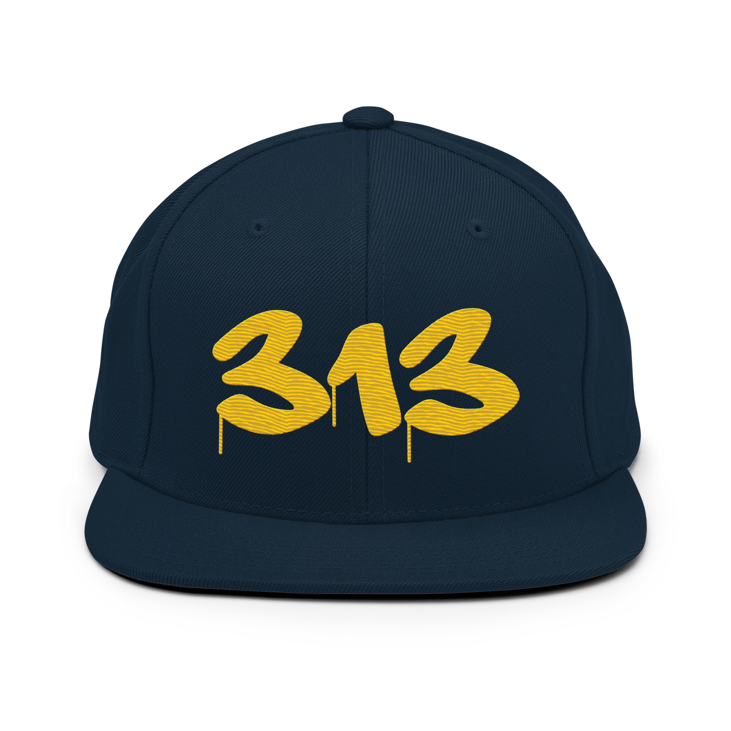 Detroit '313' Vintage Snapback (Tag Font) | Maize