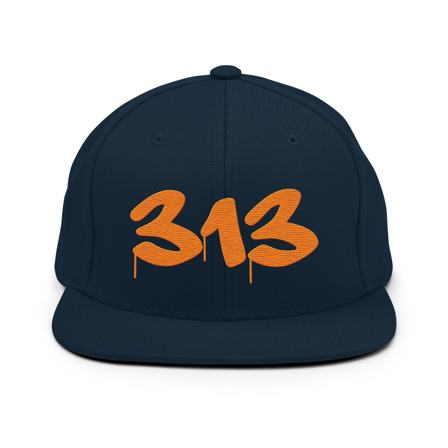 Detroit '313' Vintage Snapback (Tag Font) | Orange