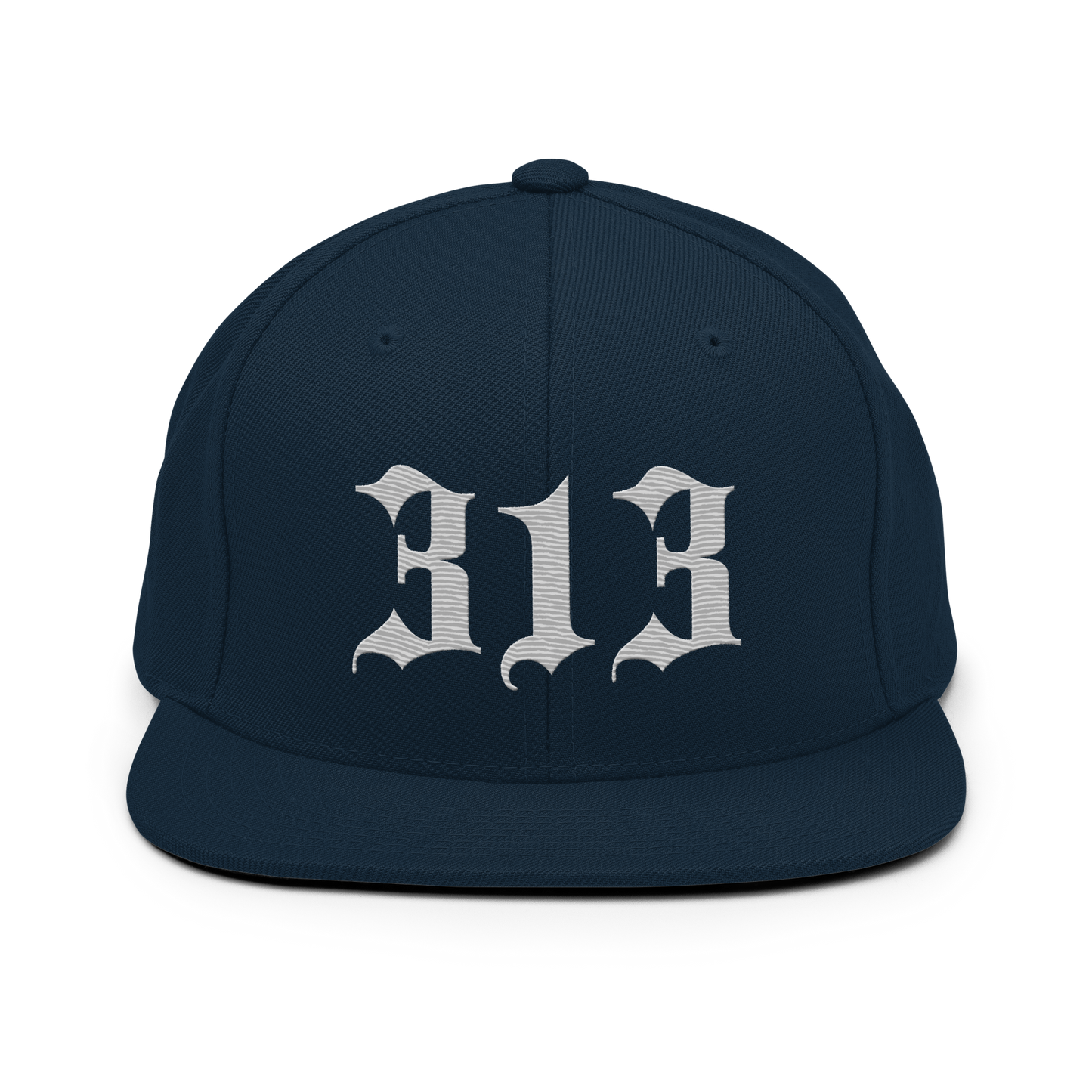 Detroit '313' Vintage Snapback (Old English Font) | Platinum