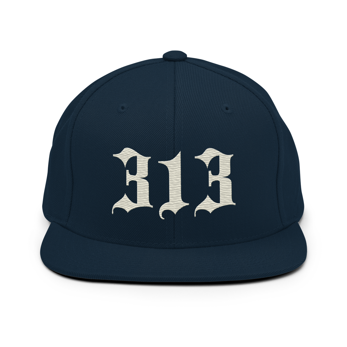 Detroit '313' Vintage Snapback (Old English Font) | Ivory White