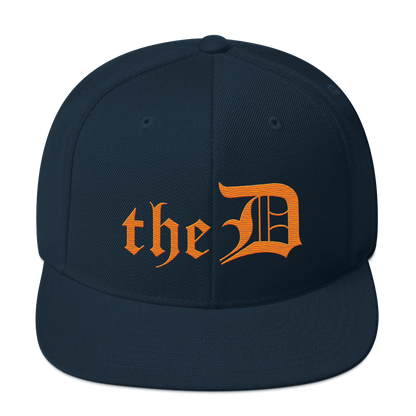 Detroit 'The D' Vintage Snapback | Orange