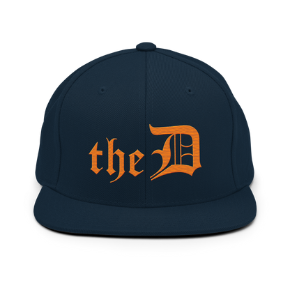 Detroit 'The D' Vintage Snapback | Orange