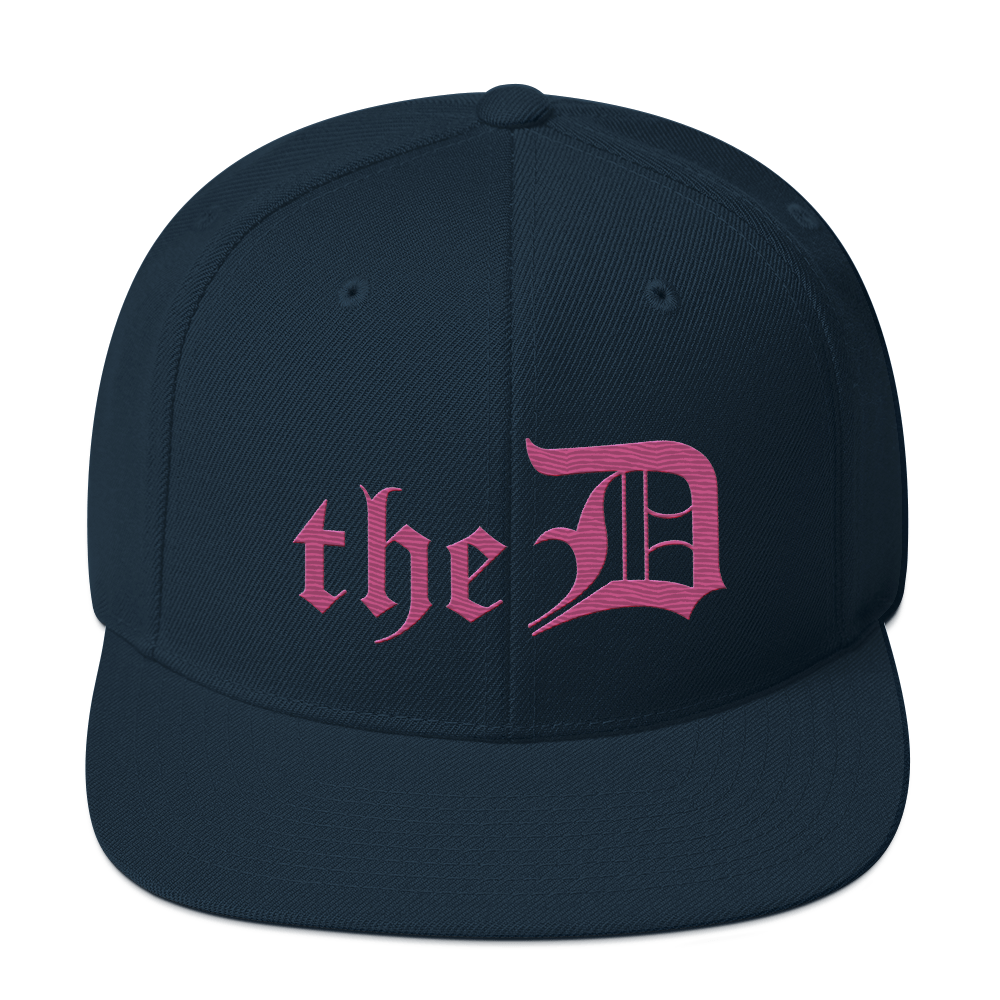 Detroit 'The D' Vintage Snapback | Apple Blossom Pink