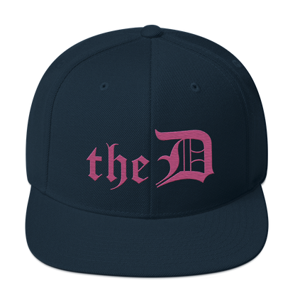 Detroit 'The D' Vintage Snapback | Apple Blossom Pink