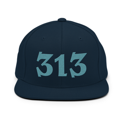 Detroit '313' Vintage Snapback (Angry Font) | Huron Blue