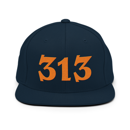 Detroit '313' Vintage Snapback (Angry Font) | Orange