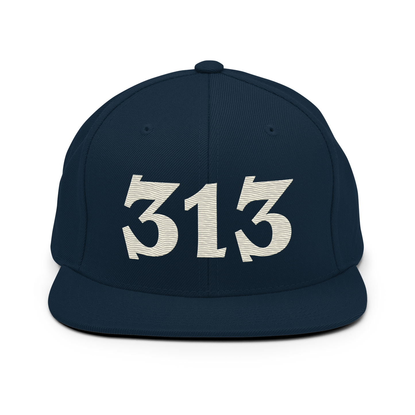 Detroit '313' Vintage Snapback (Angry Font) | Ivory White