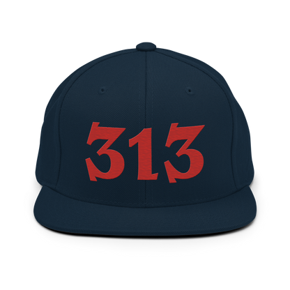 Detroit '313' Vintage Snapback (Angry Font) | Aliform Red