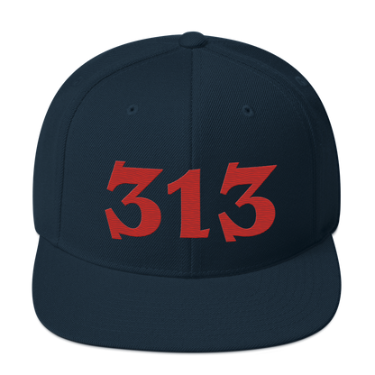 Detroit '313' Vintage Snapback (Angry Font) | Aliform Red