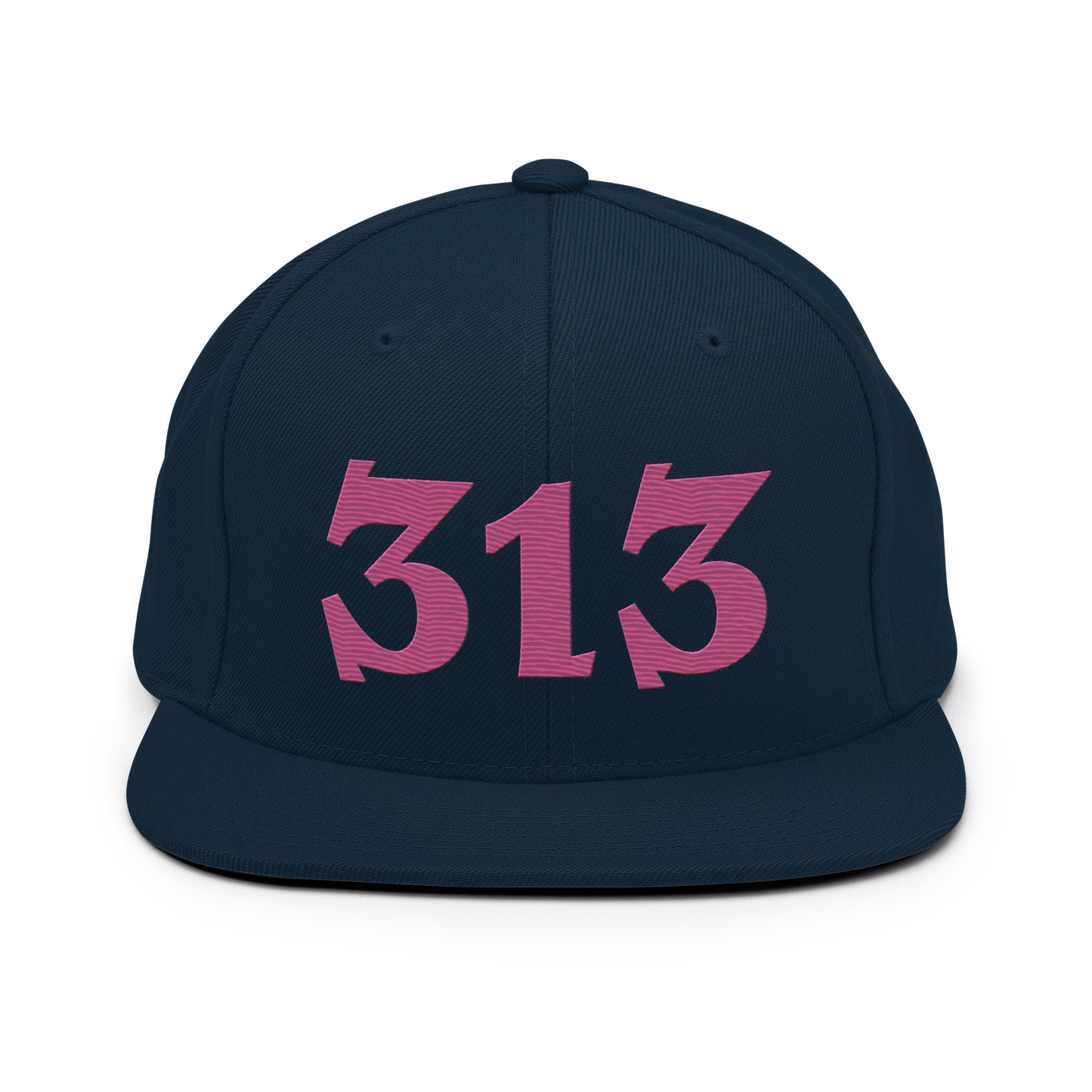 Detroit '313' Vintage Snapback (Angry Font) | Apple Blossom Pink