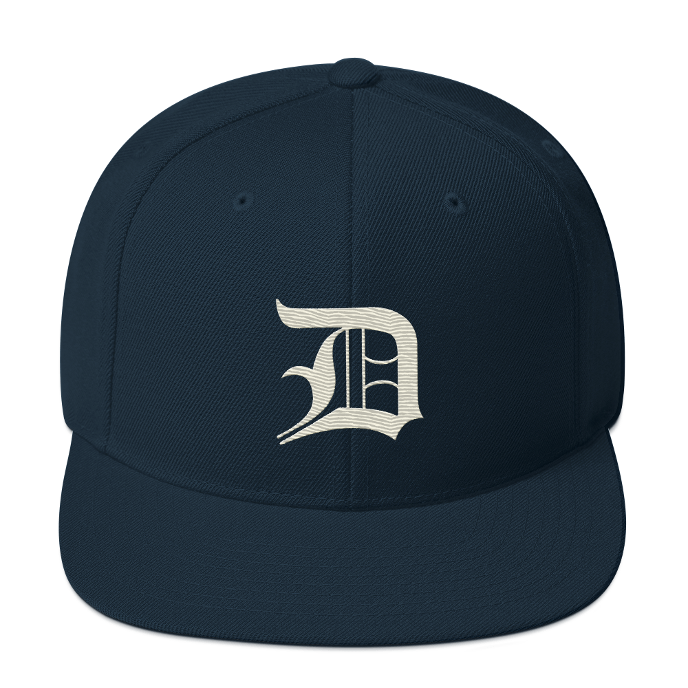 Detroit 'Old English D' Vintage Snapback (Ivory White)