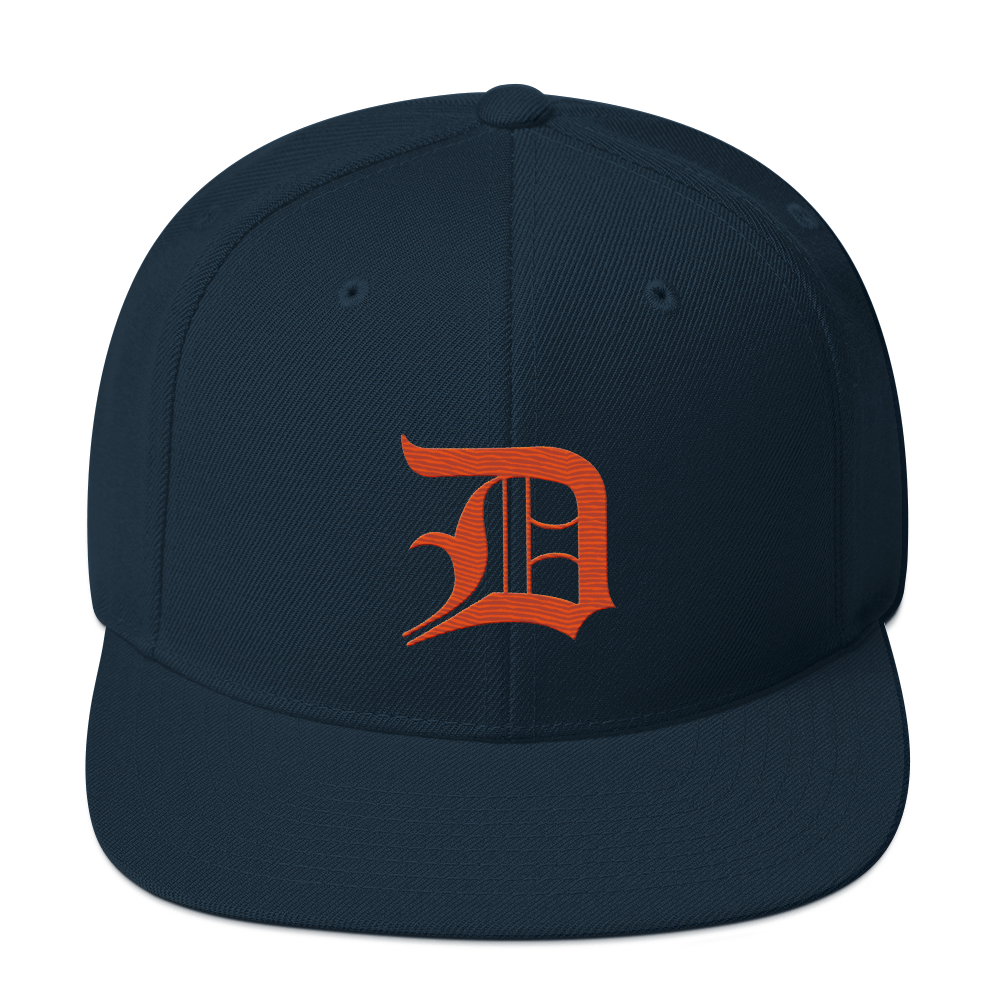 Detroit 'Old English D' Vintage Snapback (Maple Leaf Orange)