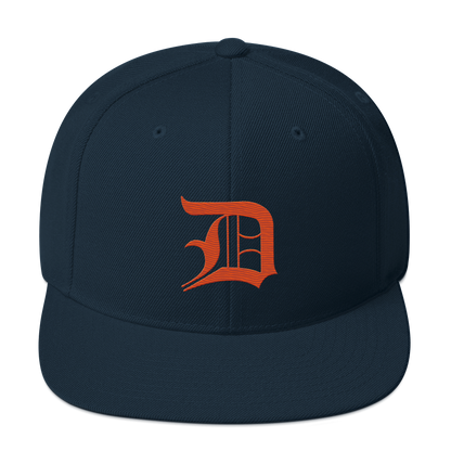 Detroit 'Old English D' Vintage Snapback (Maple Leaf Orange)