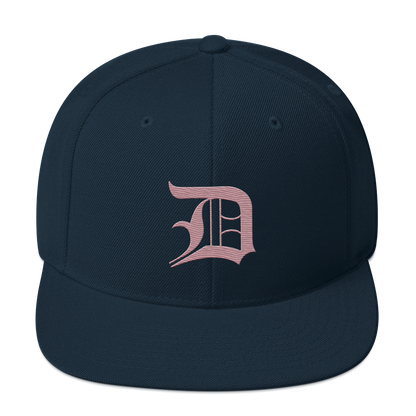 Detroit 'Old English D' Vintage Snapback (Cherry Blossom Pink)