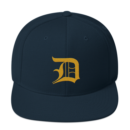 Detroit 'Old English D' Vintage Snapback (Gold)