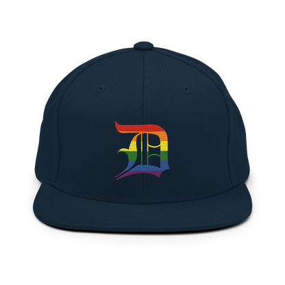 Detroit 'Old English D' Vintage Snapback (Rainbow Pride Edition)