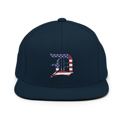 Detroit 'Old English D' Vintage Snapback (Patriot Edition)