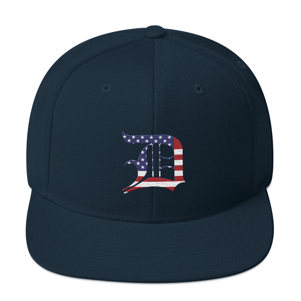 Detroit 'Old English D' Vintage Snapback (Patriot Edition)