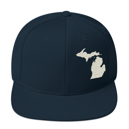 Michigan Vintage Snapback | Ivory White Outline