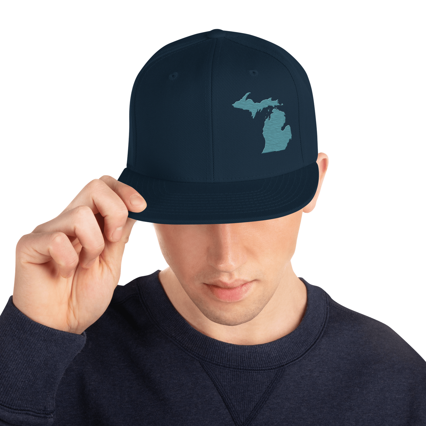 Michigan Vintage Snapback | Huron Blue Outline