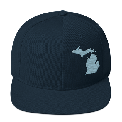 Michigan Vintage Snapback | Opal Blue Outline