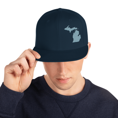 Michigan Vintage Snapback | Opal Blue Outline