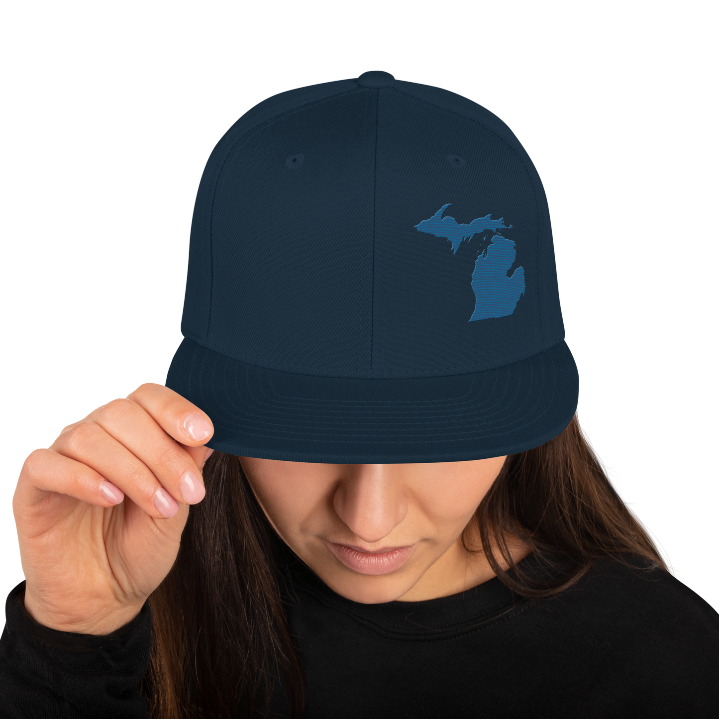 Michigan Vintage Snapback | Blueberry Outline