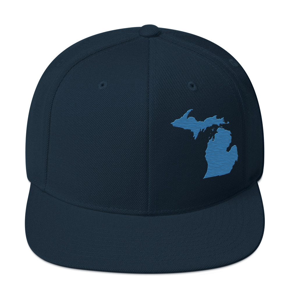 Michigan Vintage Snapback | Superior Blue Outline