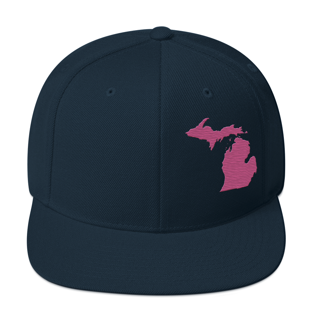 Michigan Vintage Snapback | Apple Blossom Pink Outline