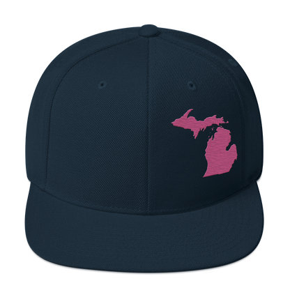 Michigan Vintage Snapback | Apple Blossom Pink Outline