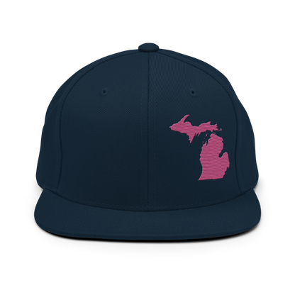 Michigan Vintage Snapback | Apple Blossom Pink Outline