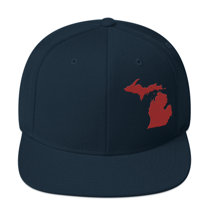 Michigan Vintage Snapback | Thimbleberry Red Outline