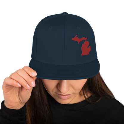 Michigan Vintage Snapback | Thimbleberry Red Outline