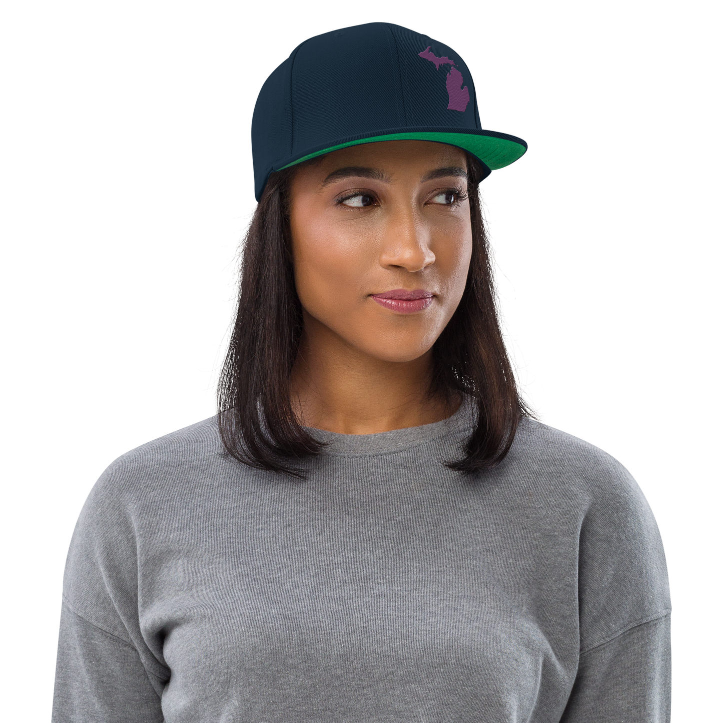 Michigan Vintage Snapback | Plum Outline