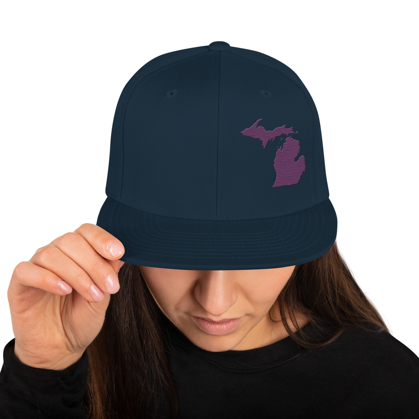 Michigan Vintage Snapback | Plum Outline