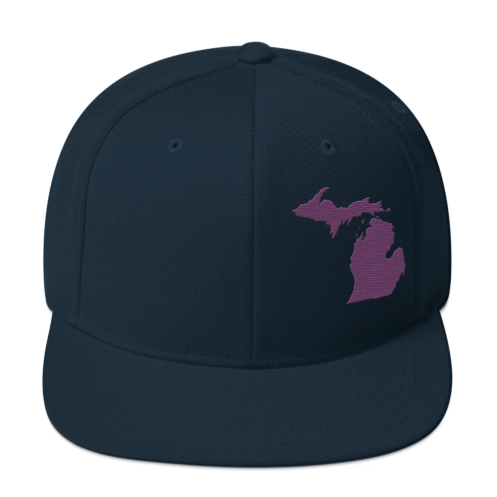 Michigan Vintage Snapback | Plum Outline