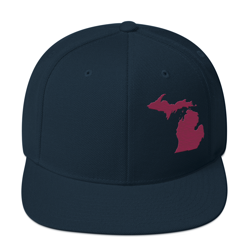 Michigan Vintage Snapback | Ruby Red Outline