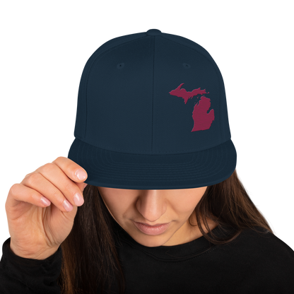 Michigan Vintage Snapback | Ruby Red Outline