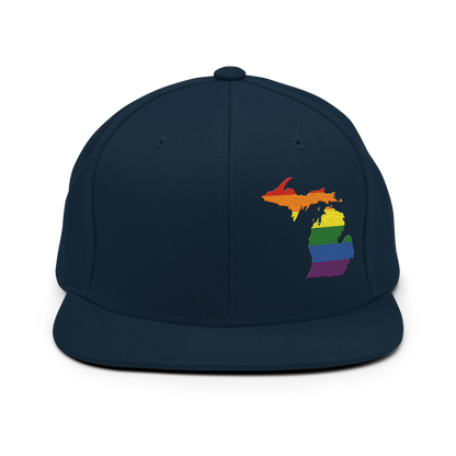 Michigan Vintage Snapback | Rainbow Pride Outline