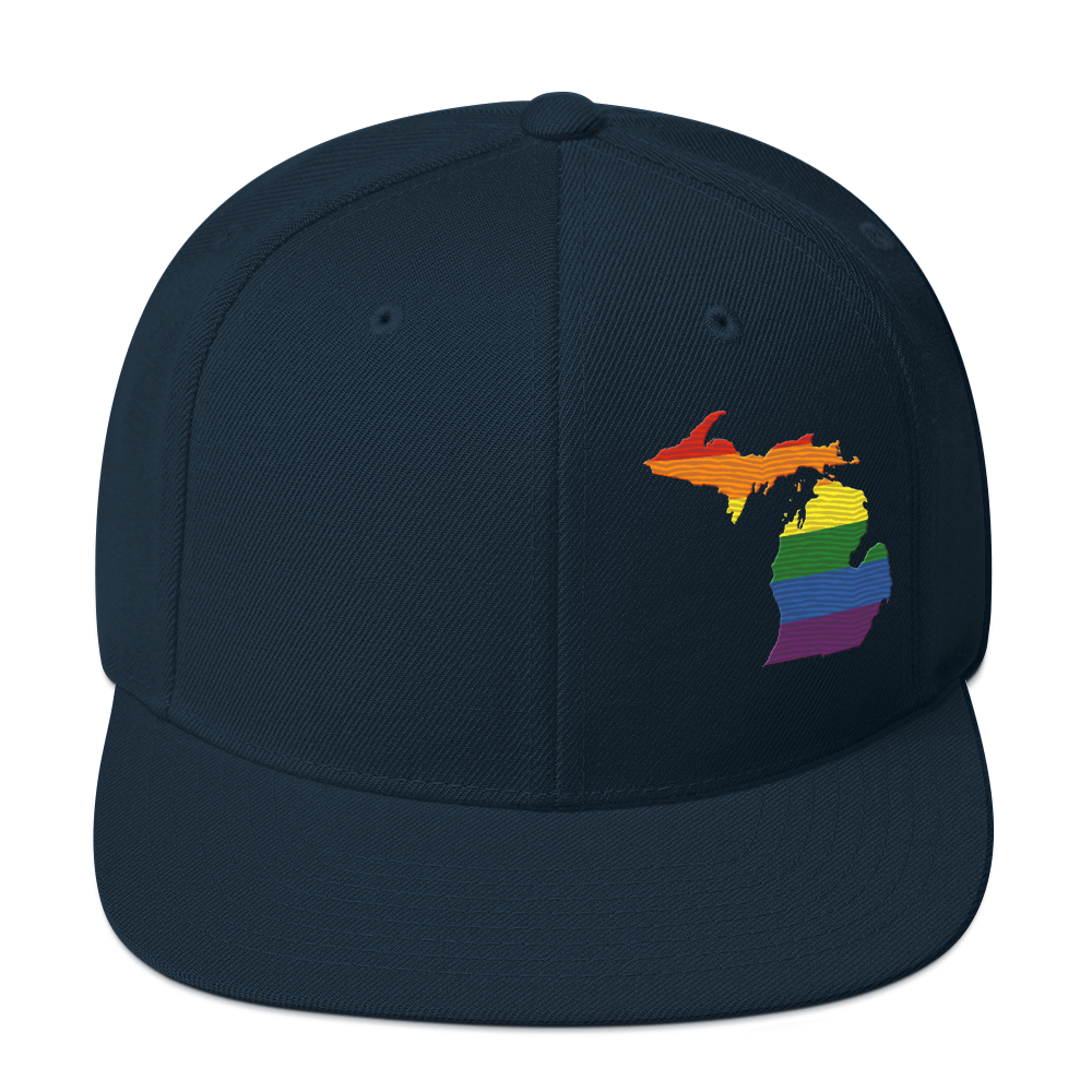 Michigan Vintage Snapback | Rainbow Pride Outline