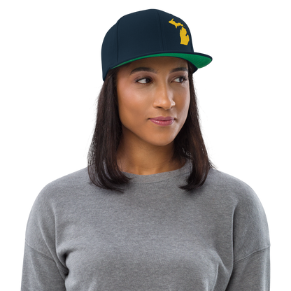 Michigan Vintage Snapback | Maize Outline