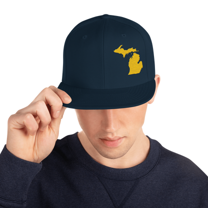 Michigan Vintage Snapback | Maize Outline