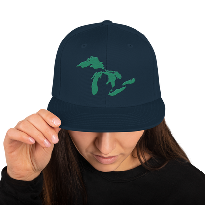 Great Lakes Vintage Snapback | Emerald Green