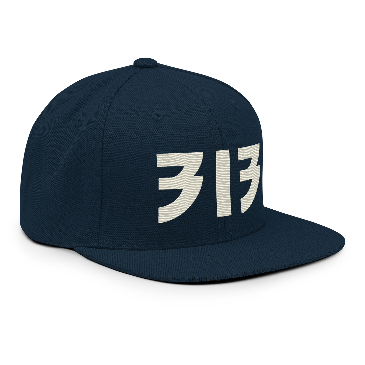 Detroit '313' Vintage Snapback (Glam Rock Font) | Ivory White