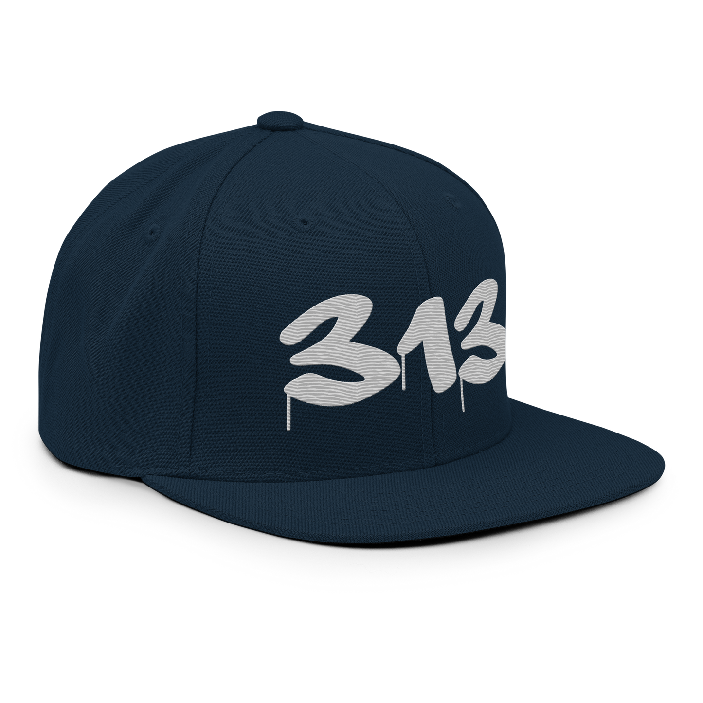 Detroit '313' Vintage Snapback (Tag Font) | Platinum