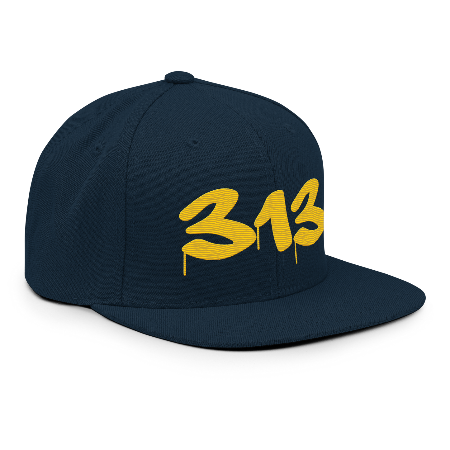 Detroit '313' Vintage Snapback (Tag Font) | Maize