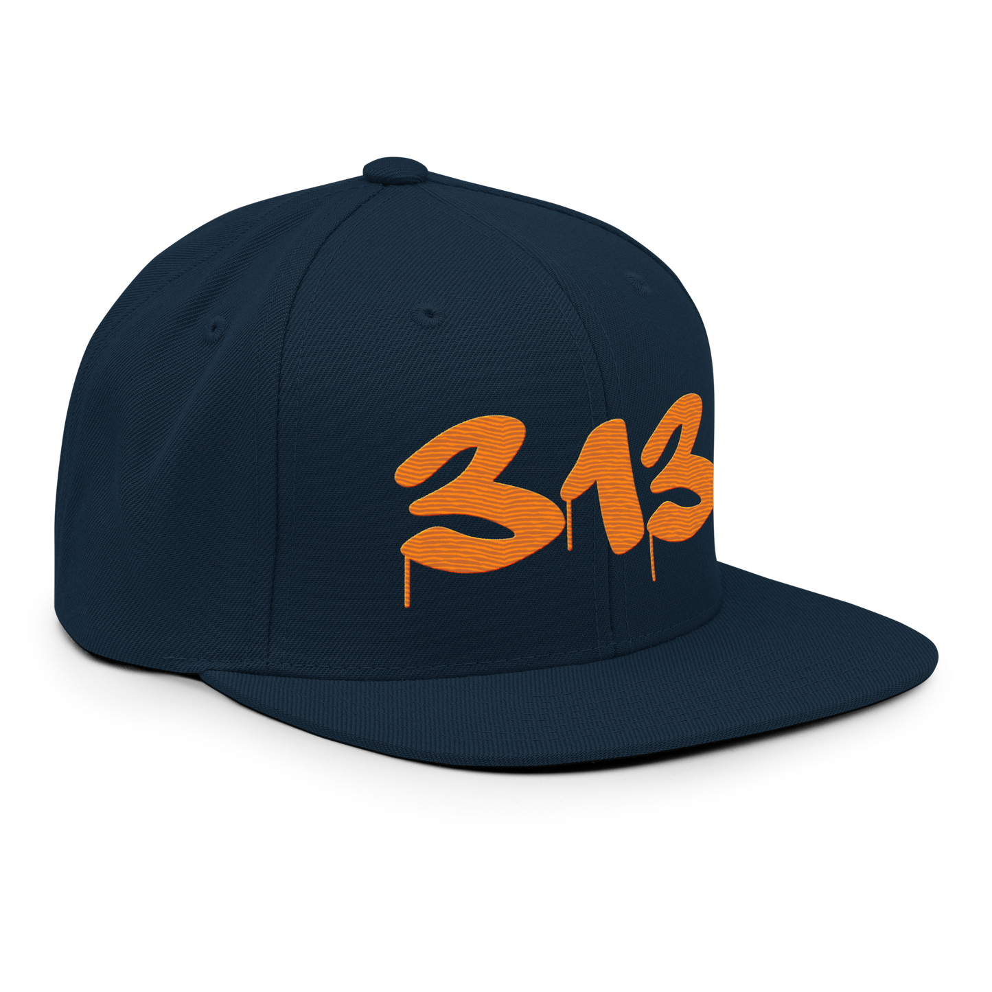 Detroit '313' Vintage Snapback (Tag Font) | Orange