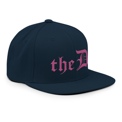 Detroit 'The D' Vintage Snapback | Apple Blossom Pink