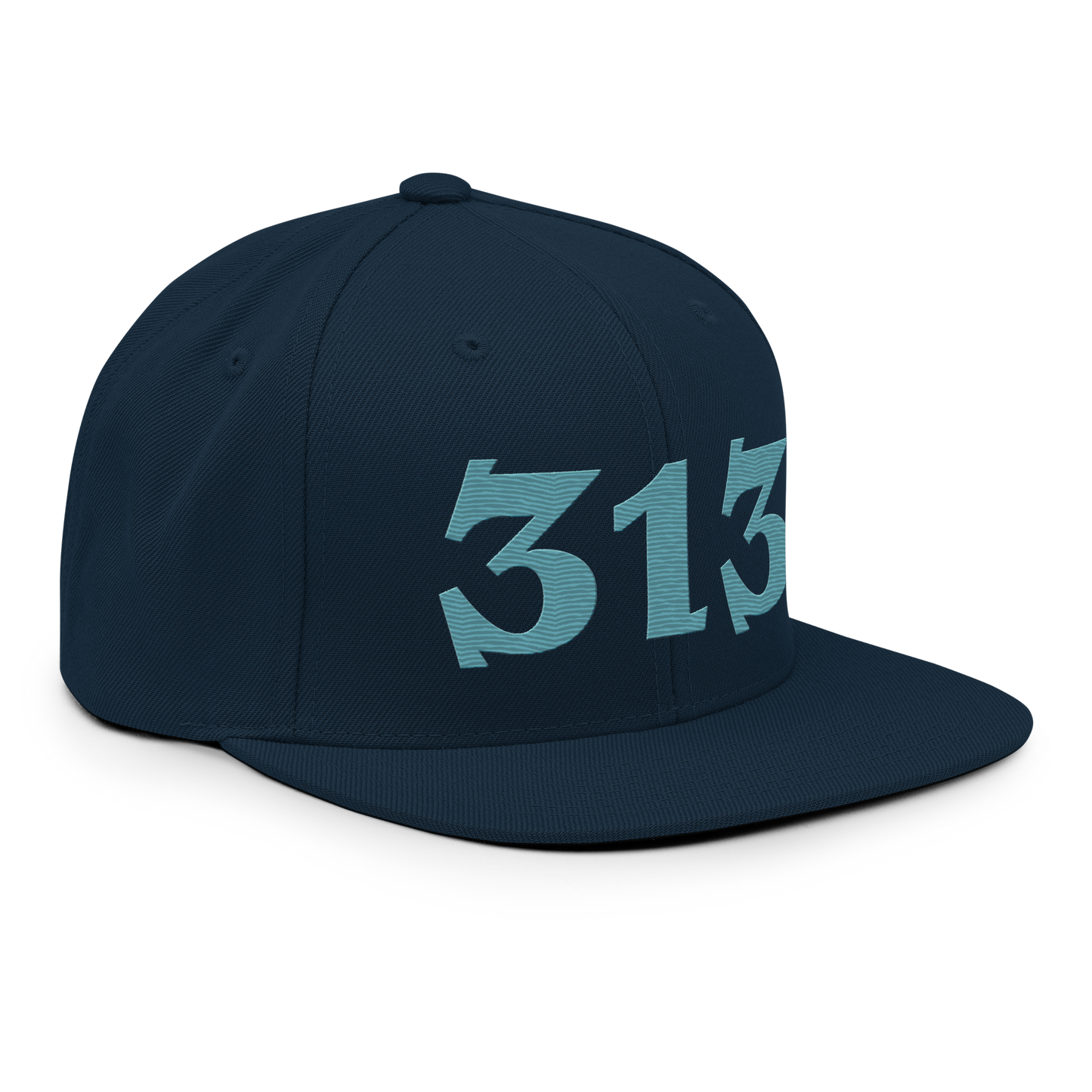 Detroit '313' Vintage Snapback (Angry Font) | Huron Blue